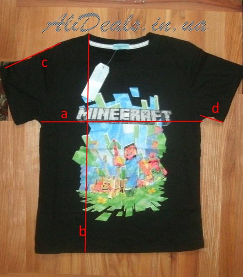 Детская футболка Майнкрафт с Алиэкспресс - замеры