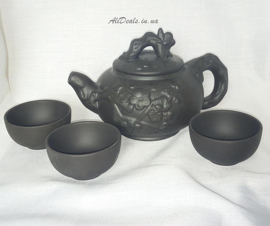 Китайский глиняный чайник и пиалы с Алиэкспресс